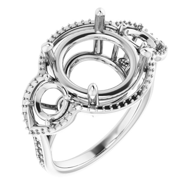 Three-Stone Halo-Style Ring