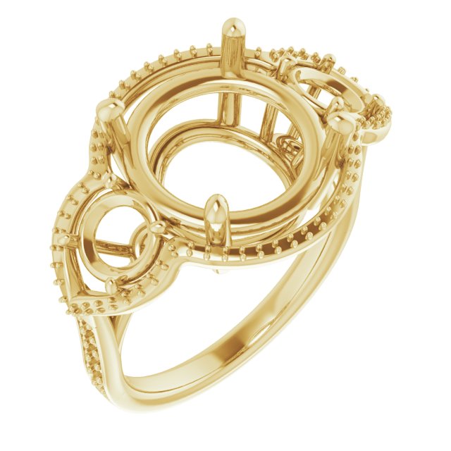 Three-Stone Halo-Style Ring