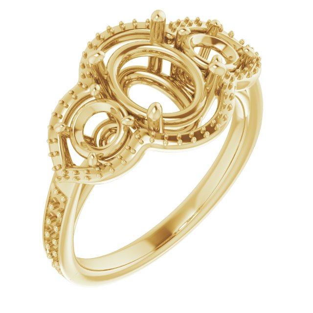 Three-Stone Halo-Style Ring