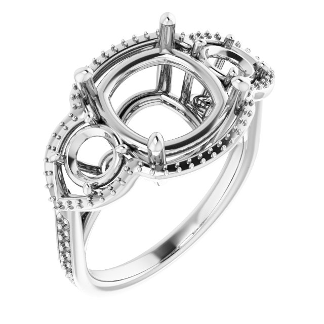 Three-Stone Halo-Style Ring