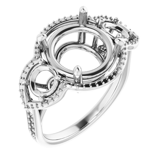 Three-Stone Halo-Style Ring