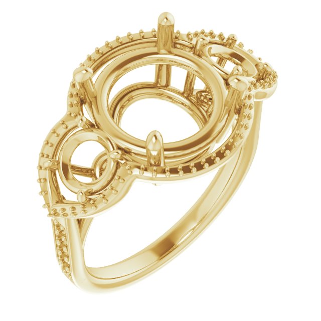 Three-Stone Halo-Style Ring