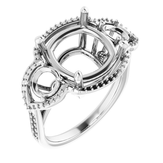 Three-Stone Halo-Style Ring
