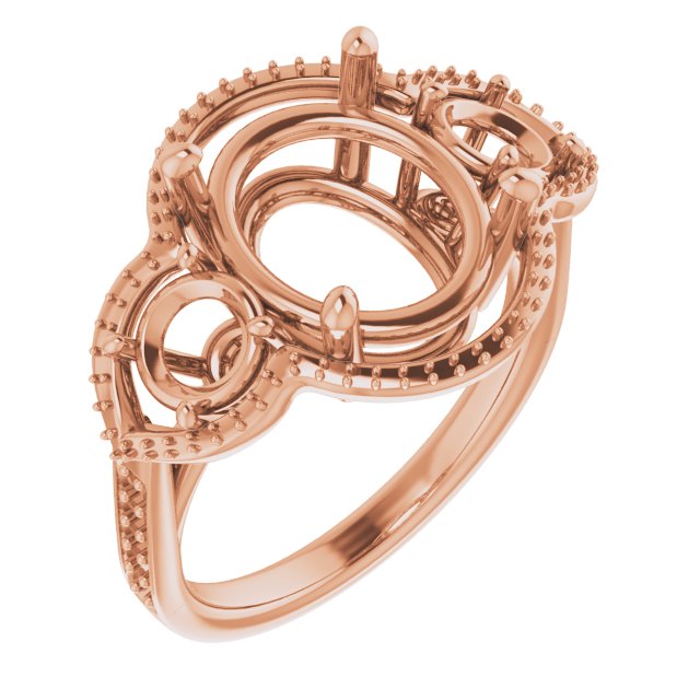Three-Stone Halo-Style Ring