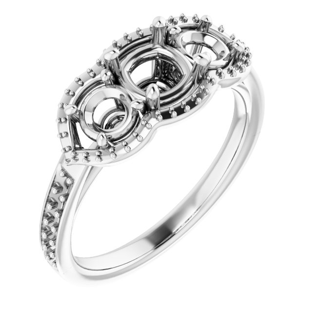 Three-Stone Halo-Style Ring
