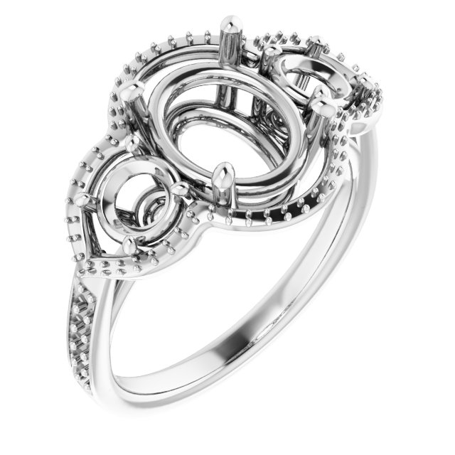 Three-Stone Halo-Style Ring