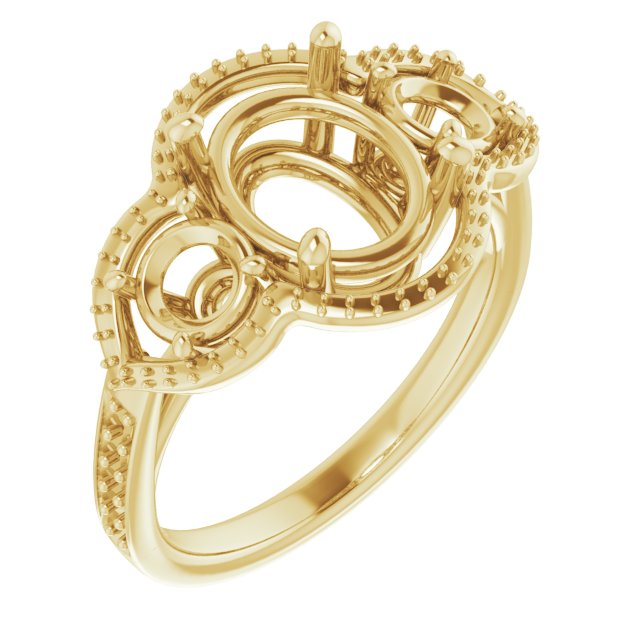 Three-Stone Halo-Style Ring