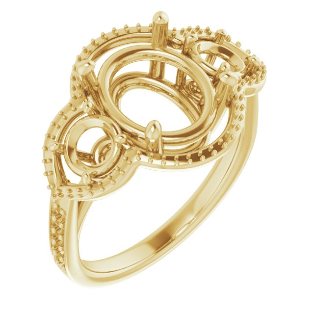 Three-Stone Halo-Style Ring