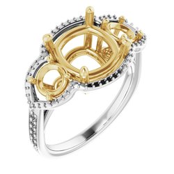 Three-Stone Halo-Style Ring 