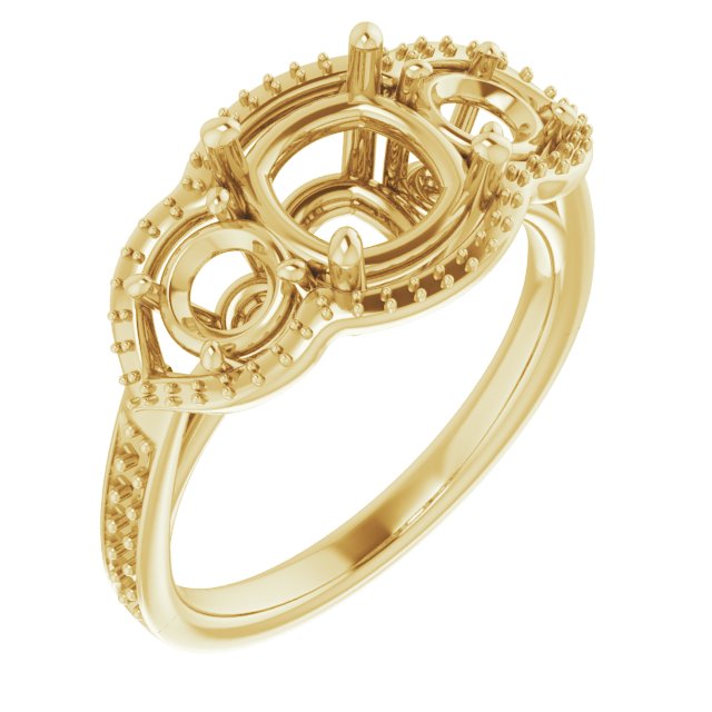 Three-Stone Halo-Style Ring