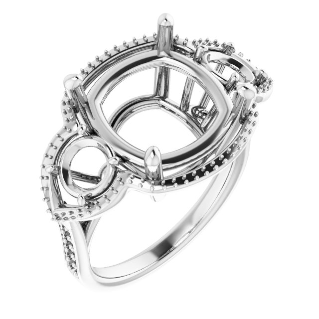 Three-Stone Halo-Style Ring