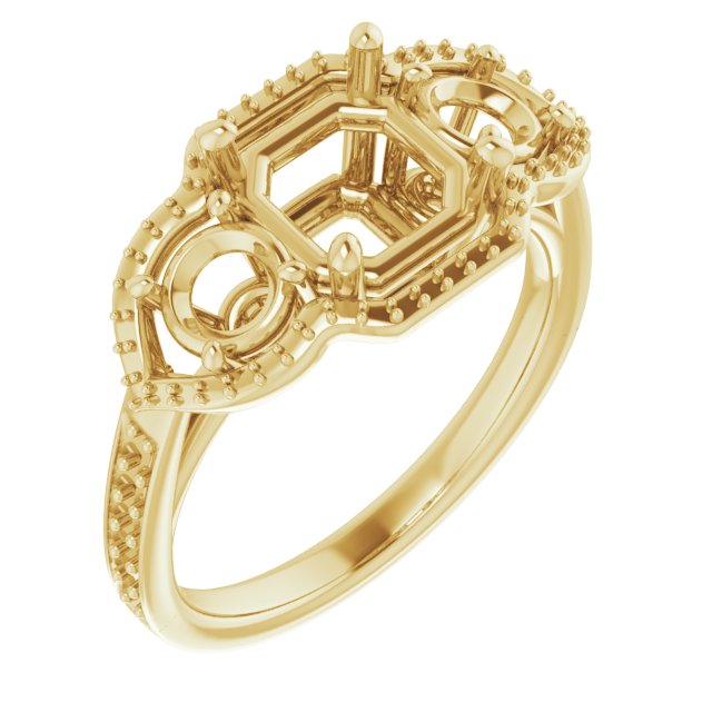Three-Stone Halo-Style Ring