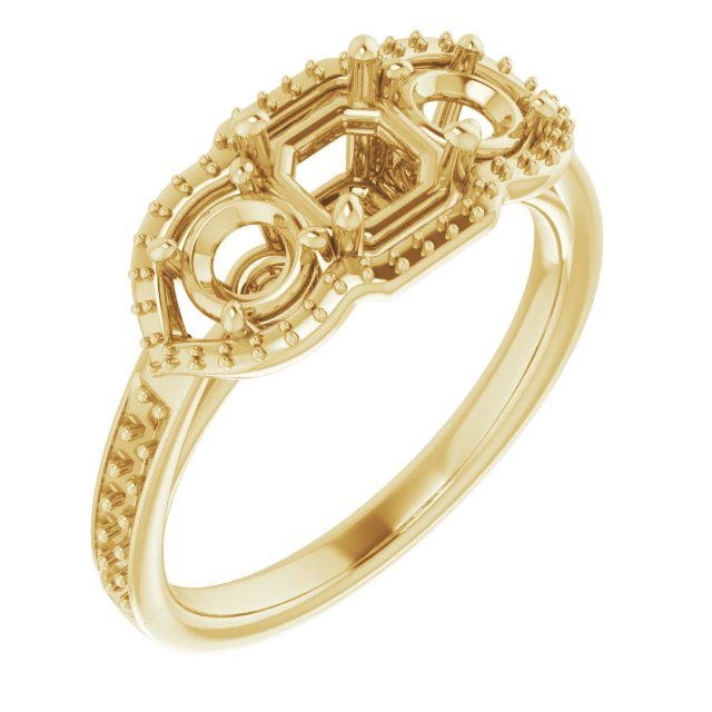 Three-Stone Halo-Style Ring