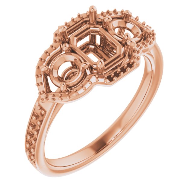 Three-Stone Halo-Style Ring