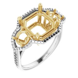 Three-Stone Halo-Style Ring 