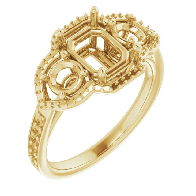 Three-Stone Halo-Style Ring