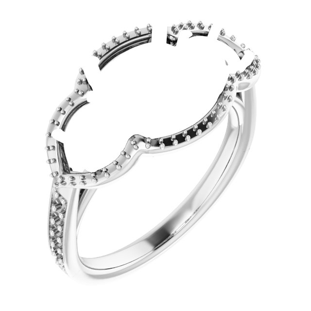 Three-Stone Halo-Style Ring