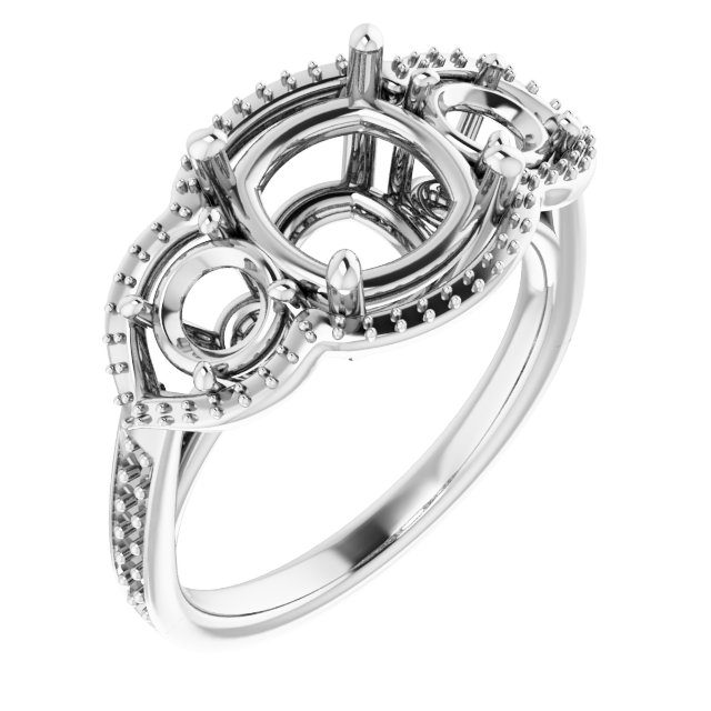 Three-Stone Halo-Style Ring