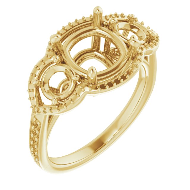 Three-Stone Halo-Style Ring