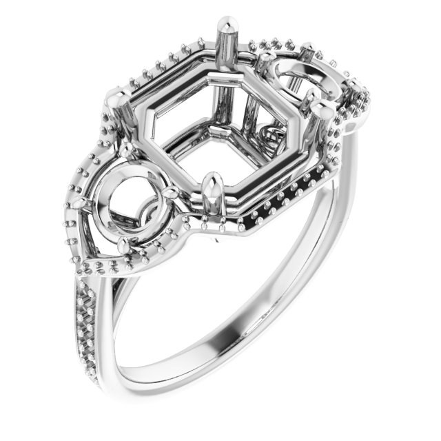Three-Stone Halo-Style Ring