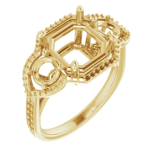 Three-Stone Halo-Style Ring