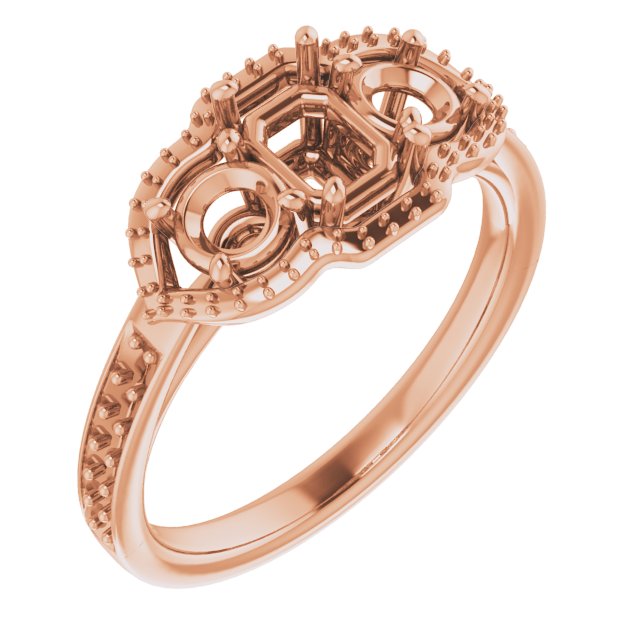 Three-Stone Halo-Style Ring