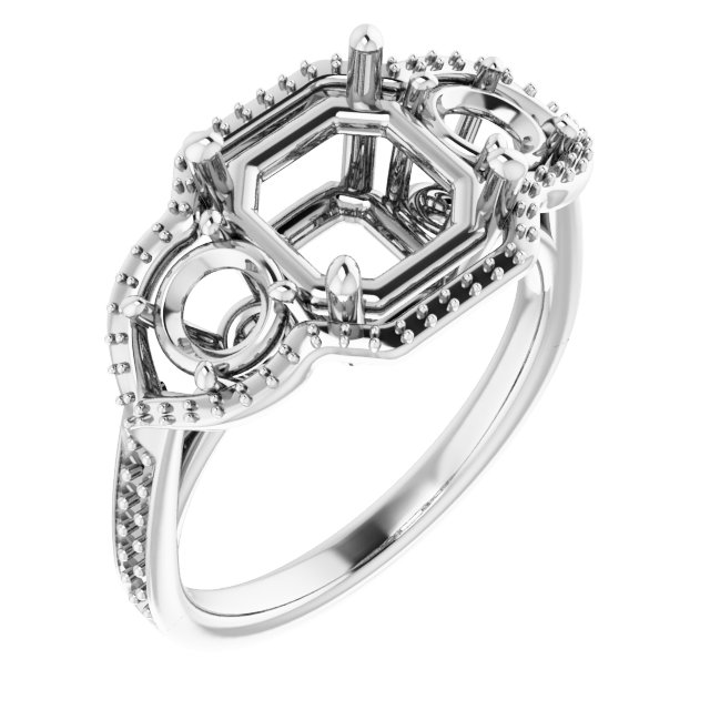Three-Stone Halo-Style Ring