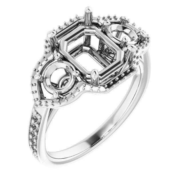 Three-Stone Halo-Style Ring