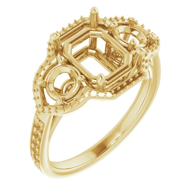 Three-Stone Halo-Style Ring