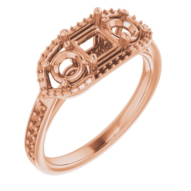 Three-Stone Halo-Style Ring