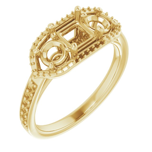 Three-Stone Halo-Style Ring