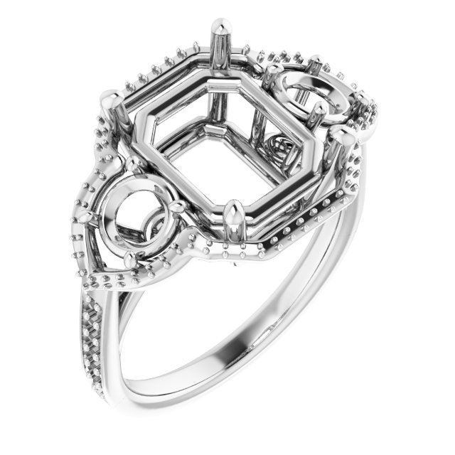 Three-Stone Halo-Style Ring