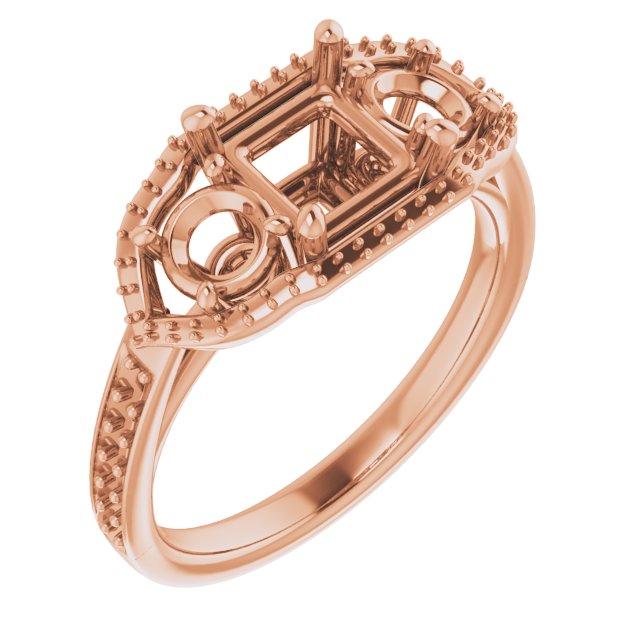 Three-Stone Halo-Style Ring
