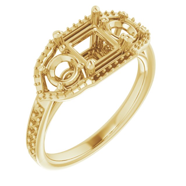 Three-Stone Halo-Style Ring