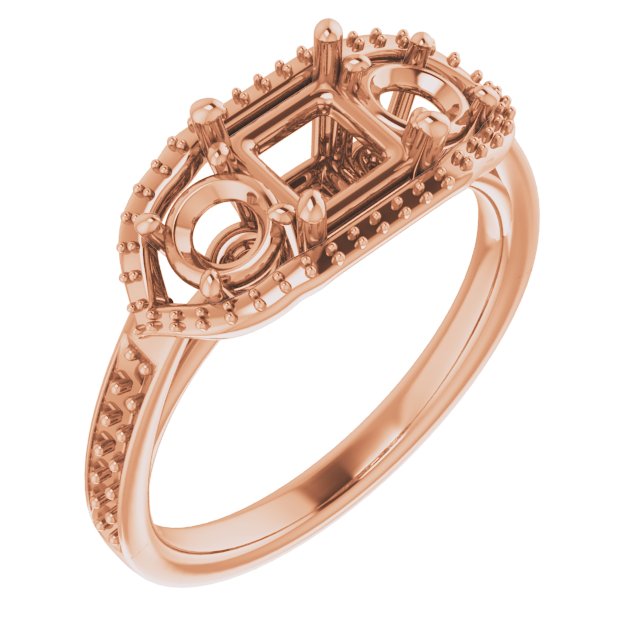 Three-Stone Halo-Style Ring