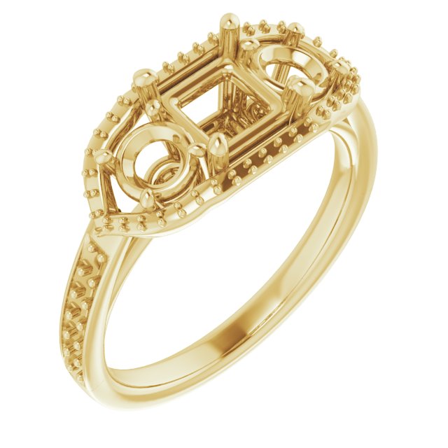 Three-Stone Halo-Style Ring