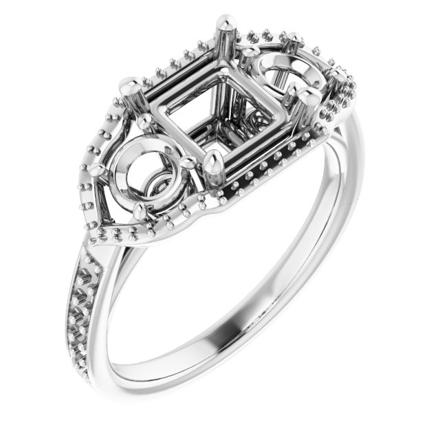 Three-Stone Halo-Style Ring