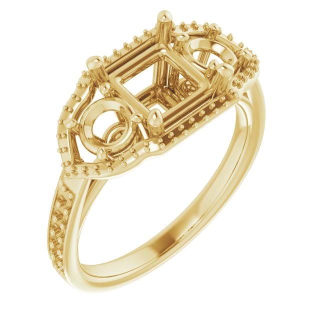 Three-Stone Halo-Style Ring