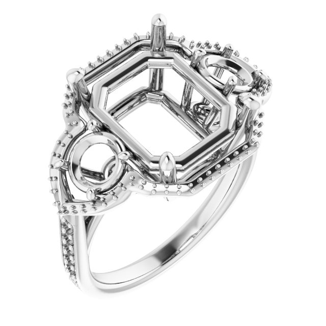 Three-Stone Halo-Style Ring