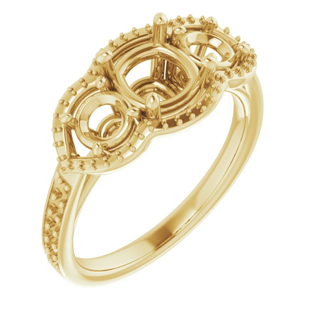 Three-Stone Halo-Style Ring