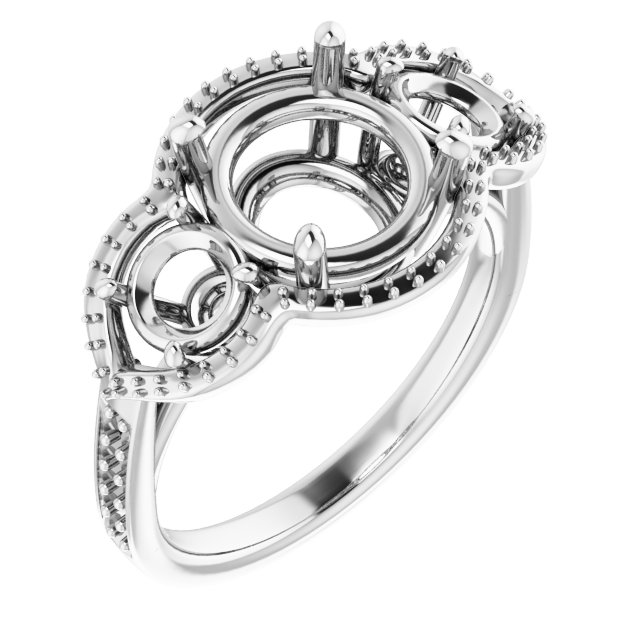 Three-Stone Halo-Style Ring