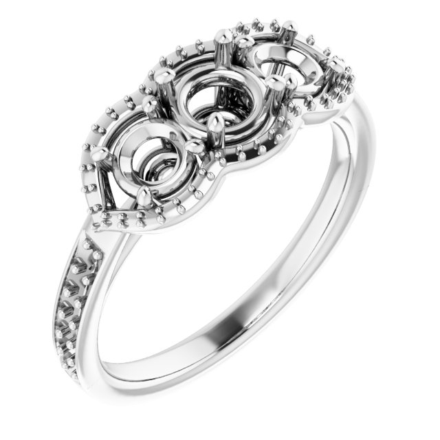 Three-Stone Halo-Style Ring