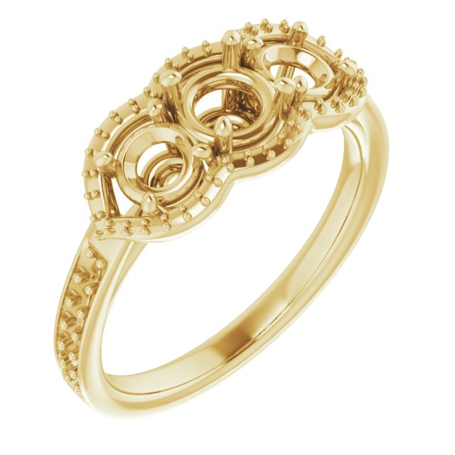 Three-Stone Halo-Style Ring