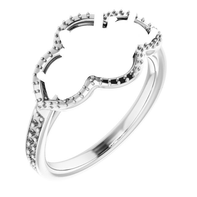 Three-Stone Halo-Style Ring