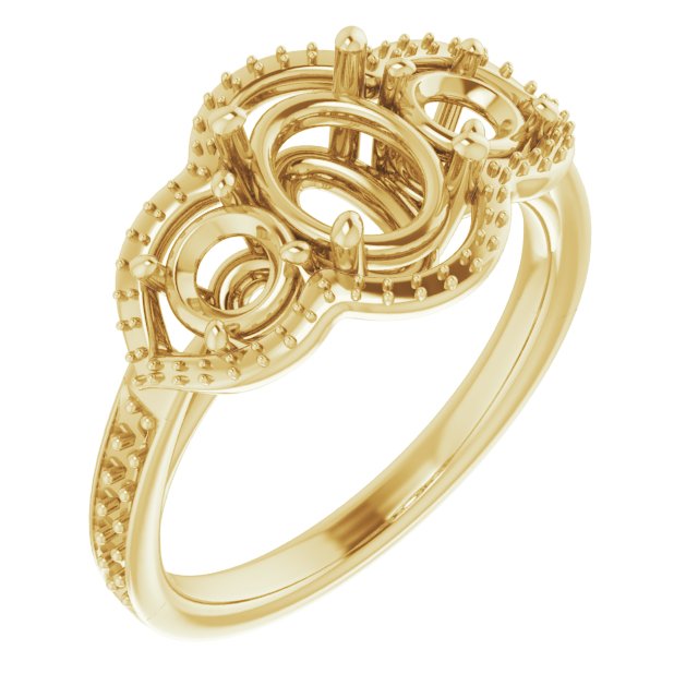 Three-Stone Halo-Style Ring