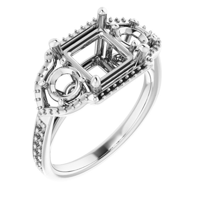 Three-Stone Halo-Style Ring