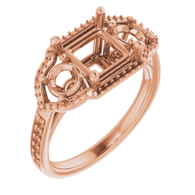 Three-Stone Halo-Style Ring