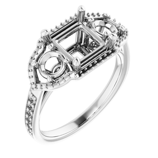 Three-Stone Halo-Style Ring