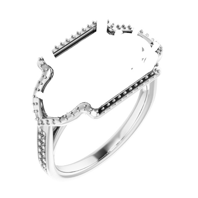 Three-Stone Halo-Style Ring