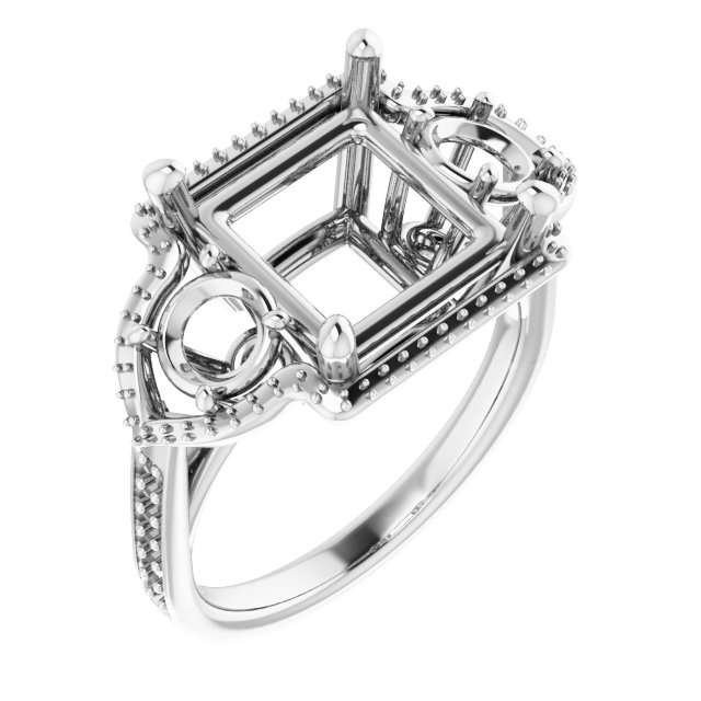 Three-Stone Halo-Style Ring